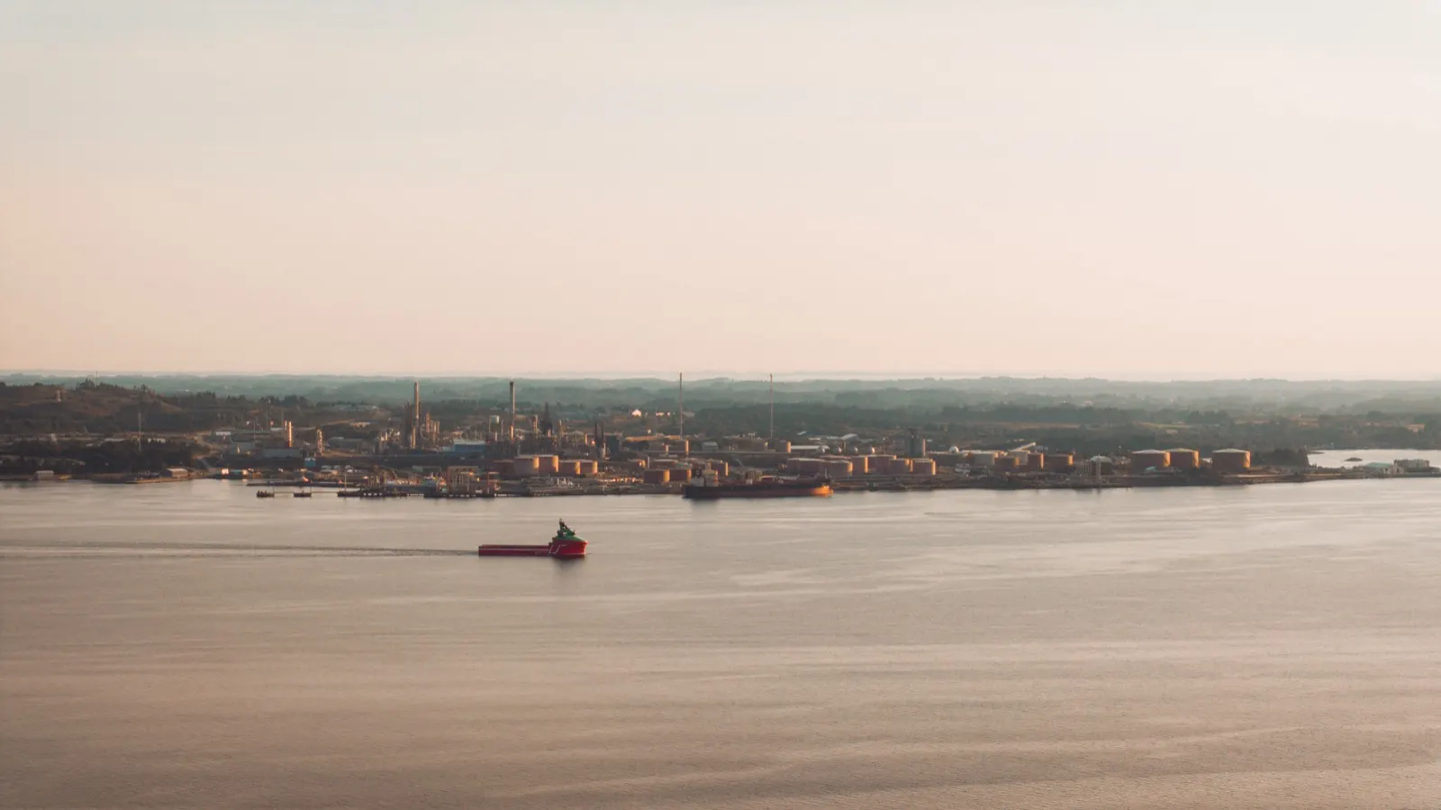 Aerial drone photography, Mongstad industrial site, Norway