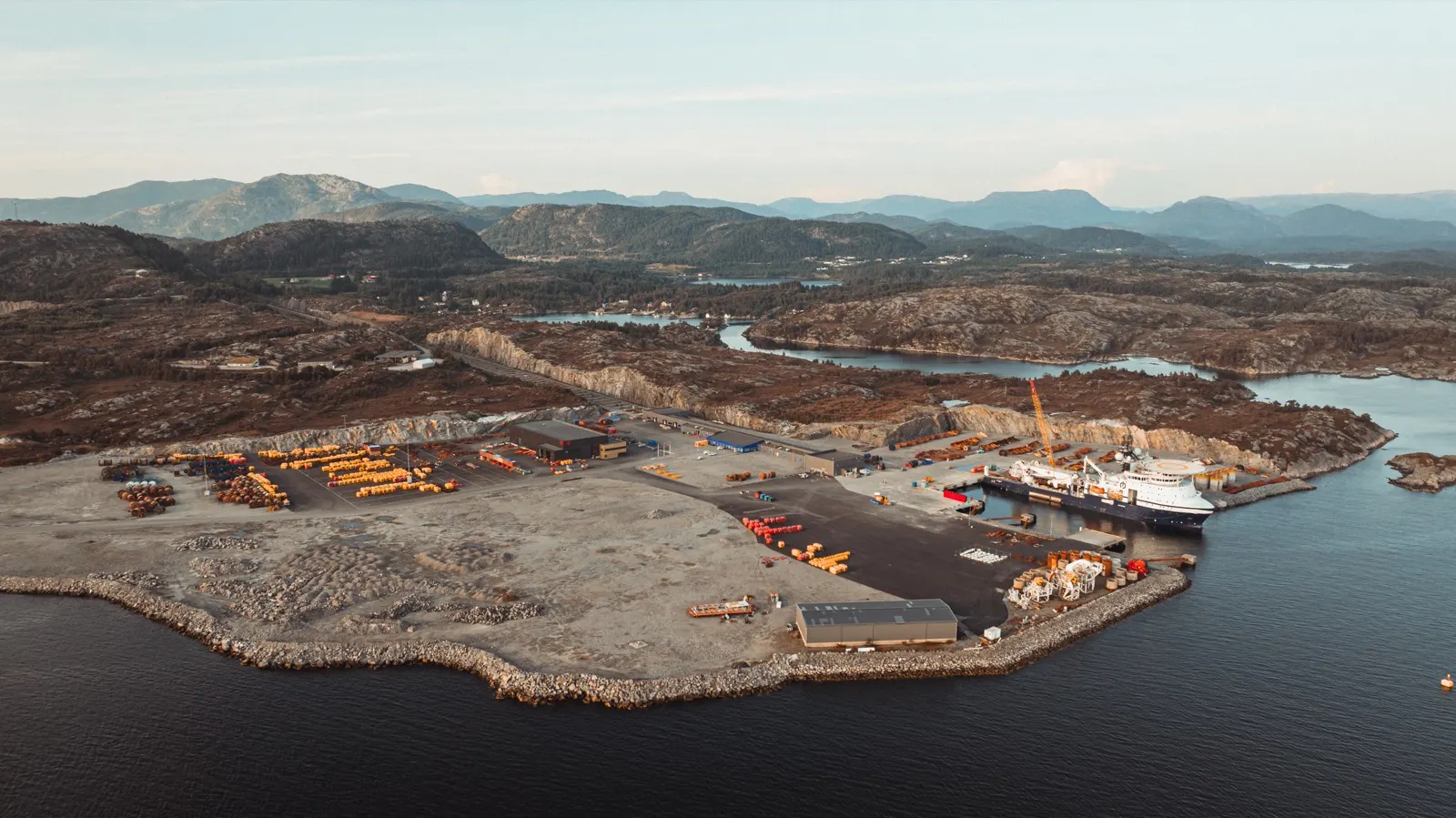 Aerial drone photography, Mongstad industrial site, Norway