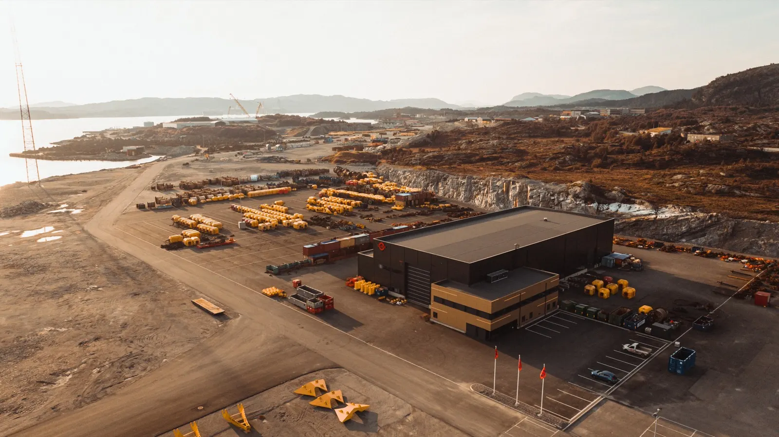 Aerial drone photography, Mongstad industrial site, Norway