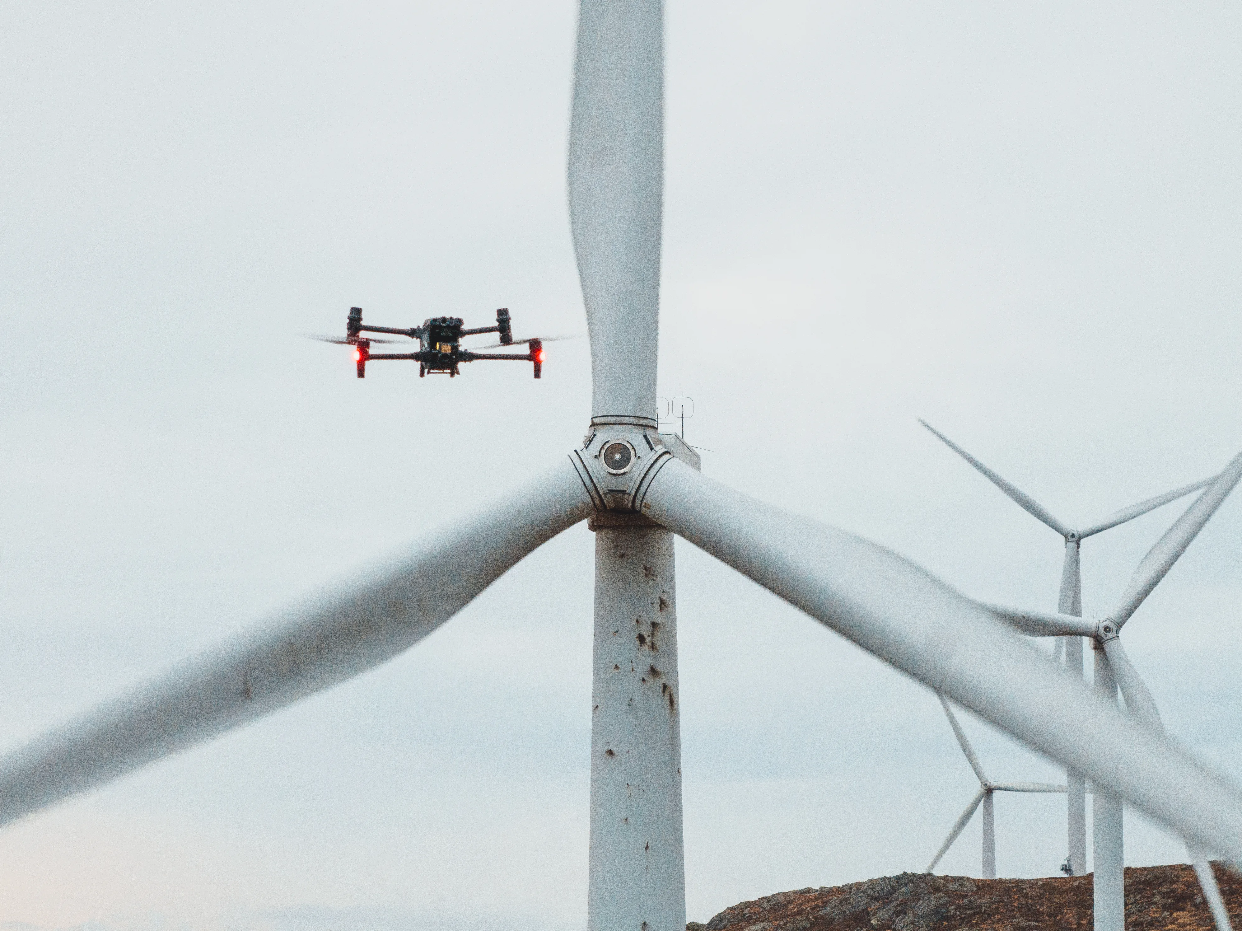Wind turbine blade drone inspection